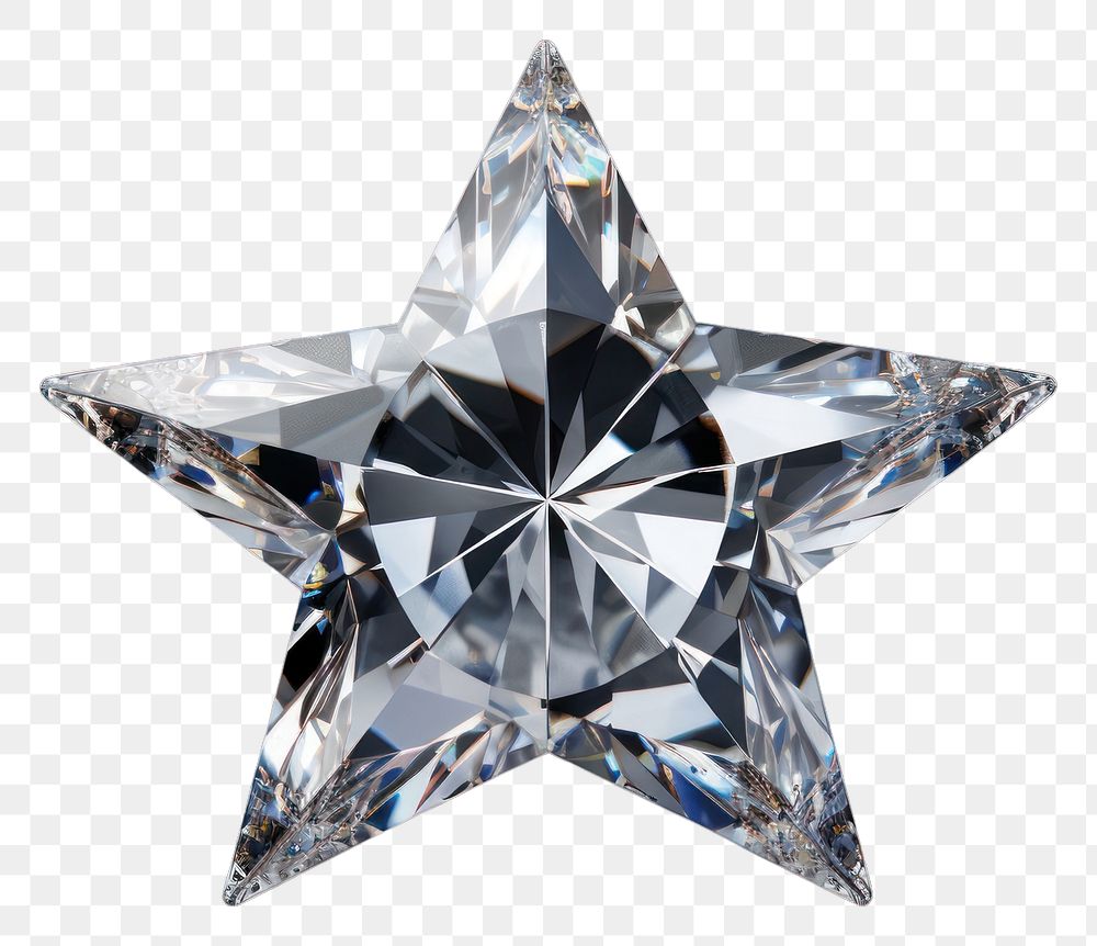 PNG  Crystal star gemstone jewelry diamond illuminated.