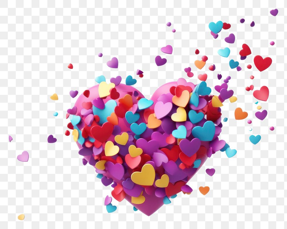PNG  Confetti heart backgrounds celebration. AI generated Image by rawpixel.