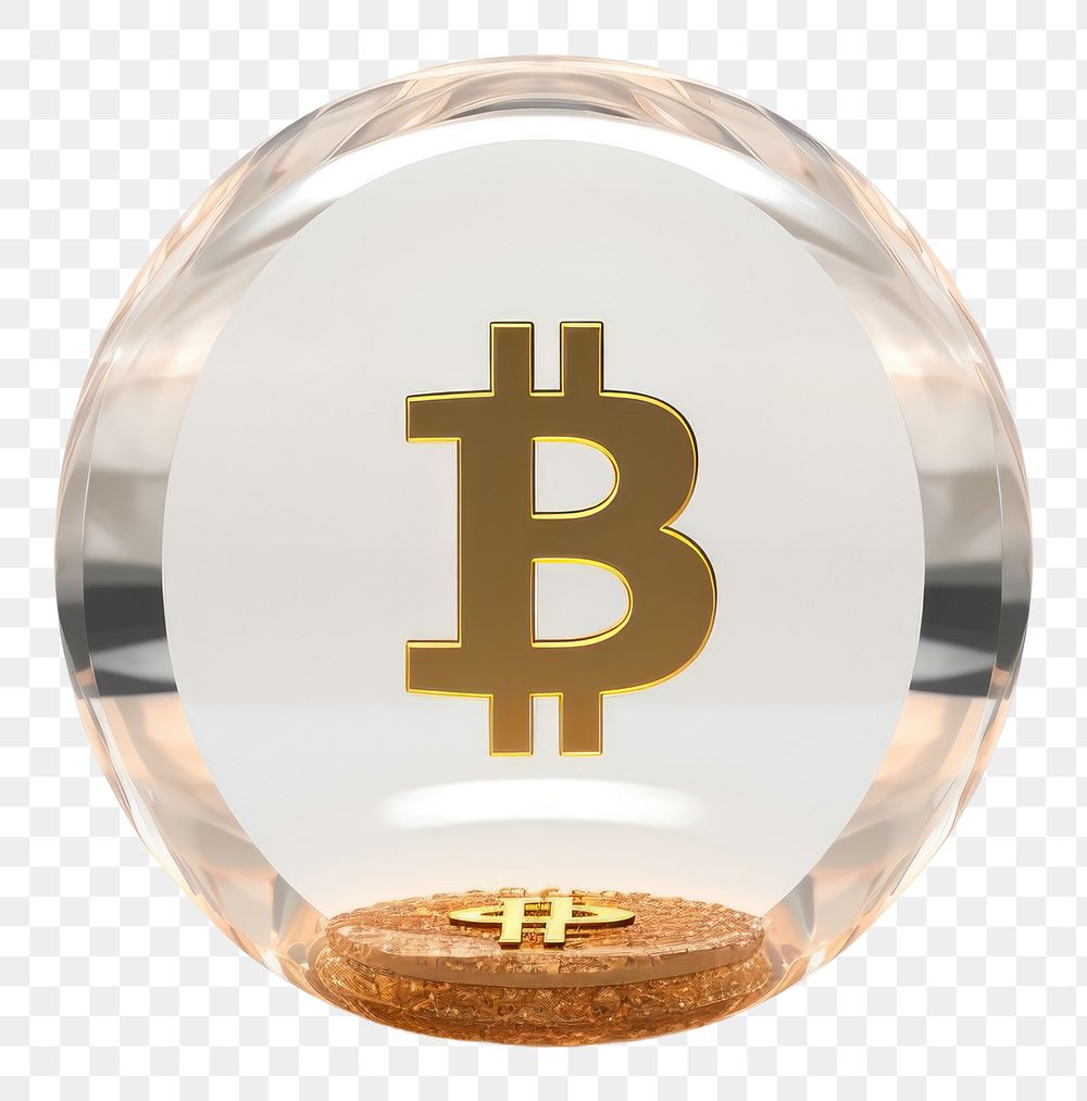 PNG  Bitcoin icon glass investment cosmetics.
