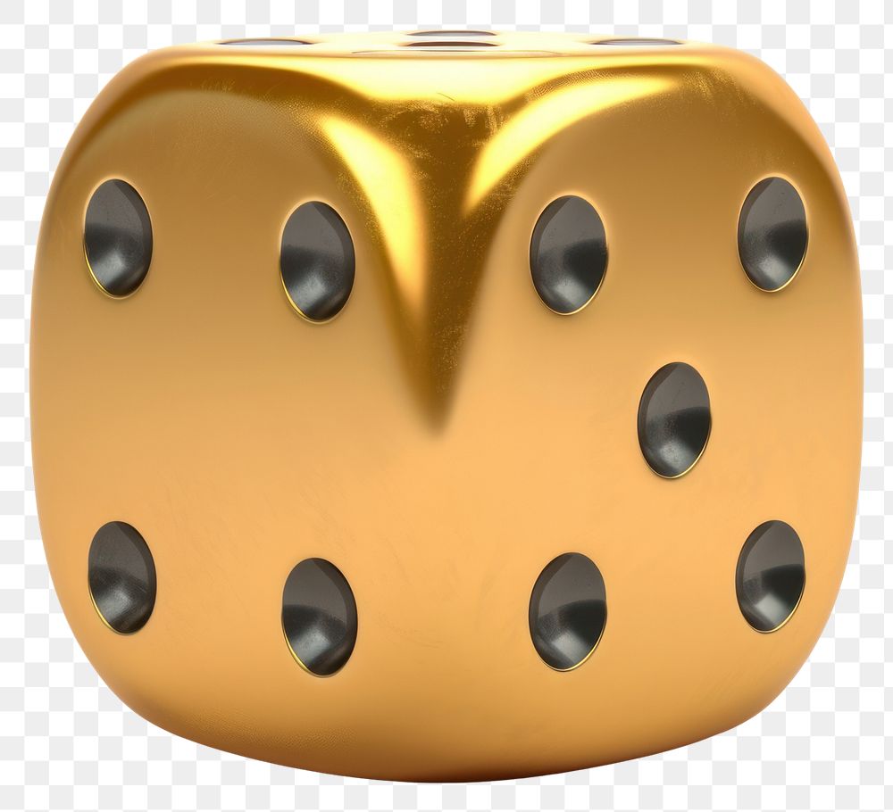 PNG  Dice shiny gold game.