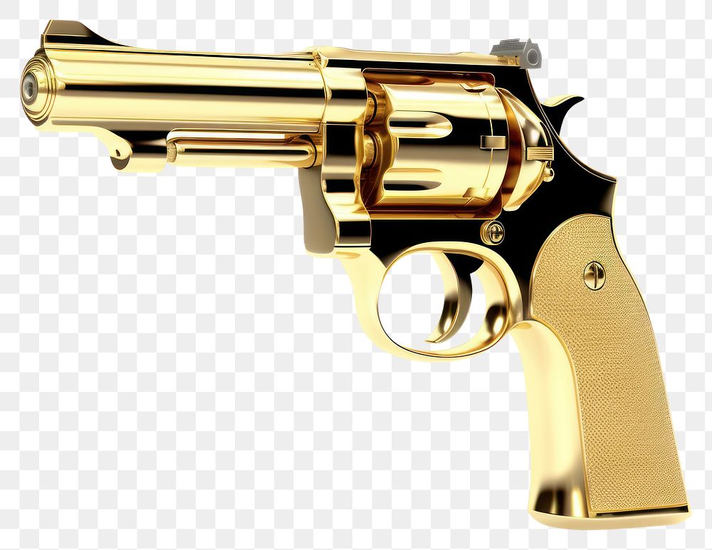 PNG  Gun handgun weapon gold.