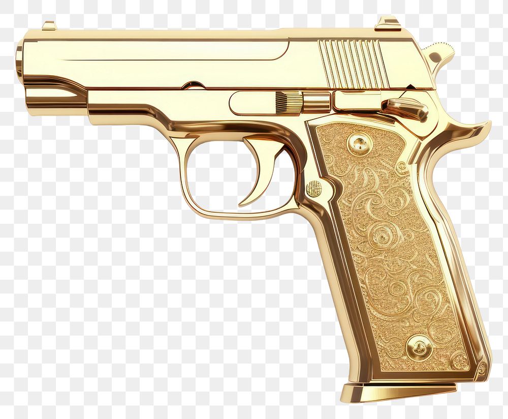PNG  Gun handgun weapon gold