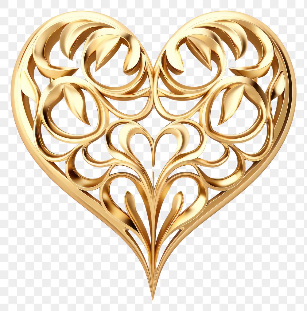 PNG  Heart shape gold jewelry pendant