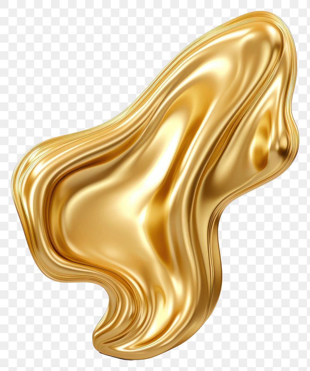 PNG  Solid-fluid liquid shape gold jewelry shiny.