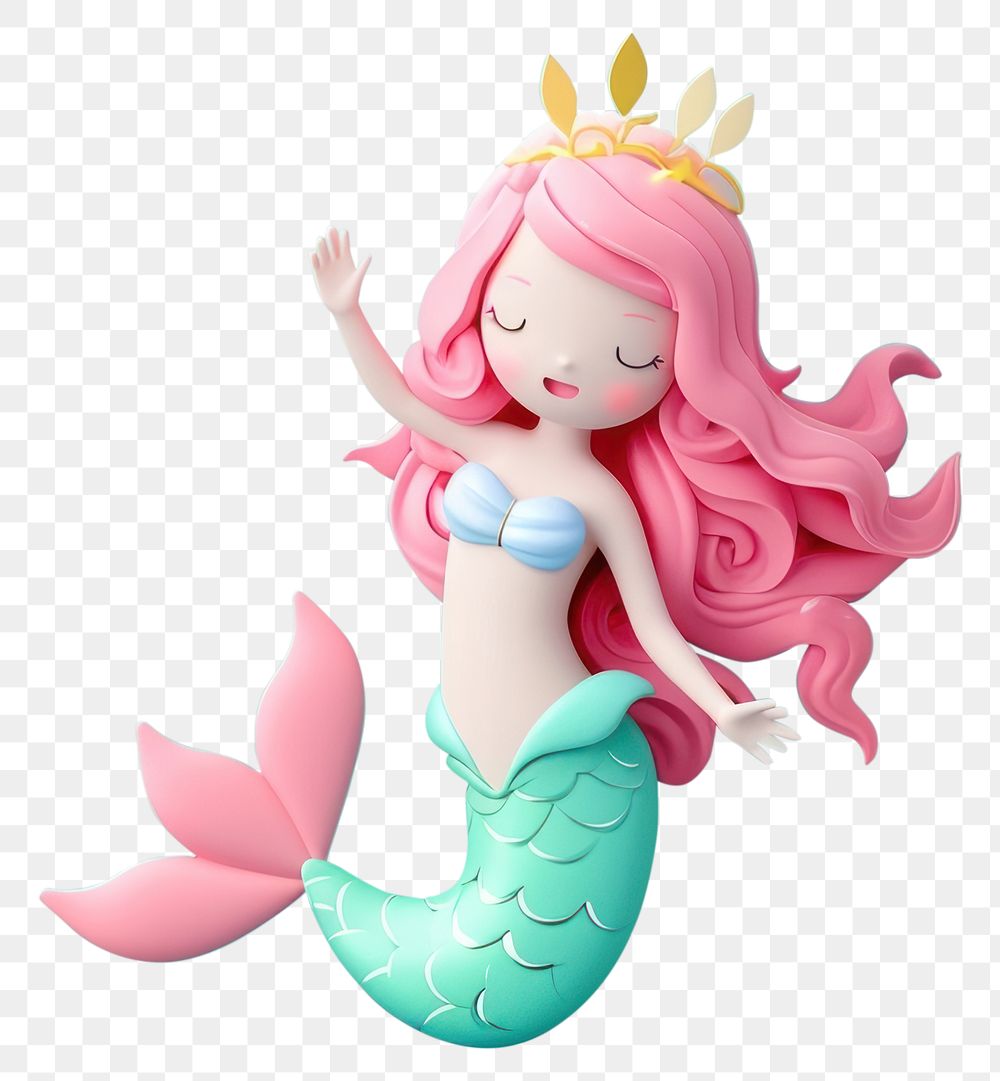 PNG  Cute mermaid fantasy background cartoon toy representation