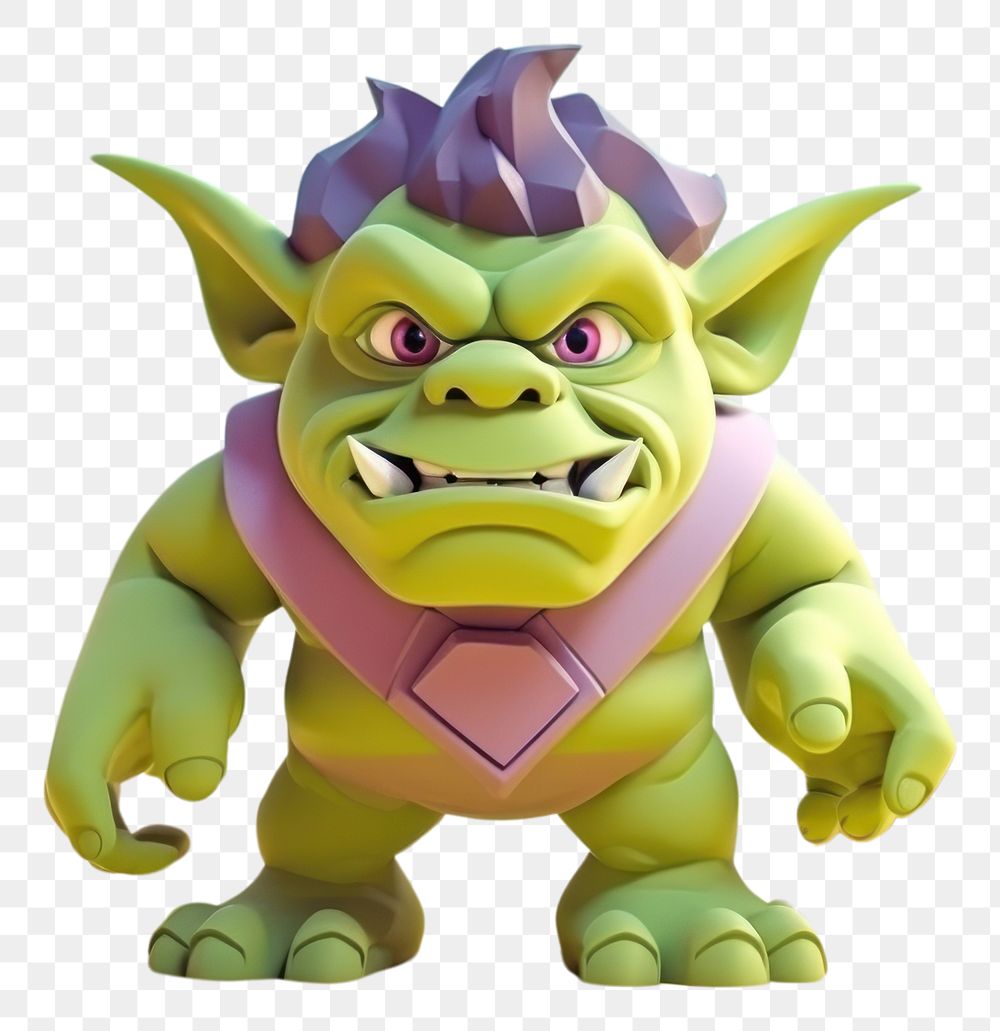 PNG  Cute orc fantasy background cartoon toy representation.