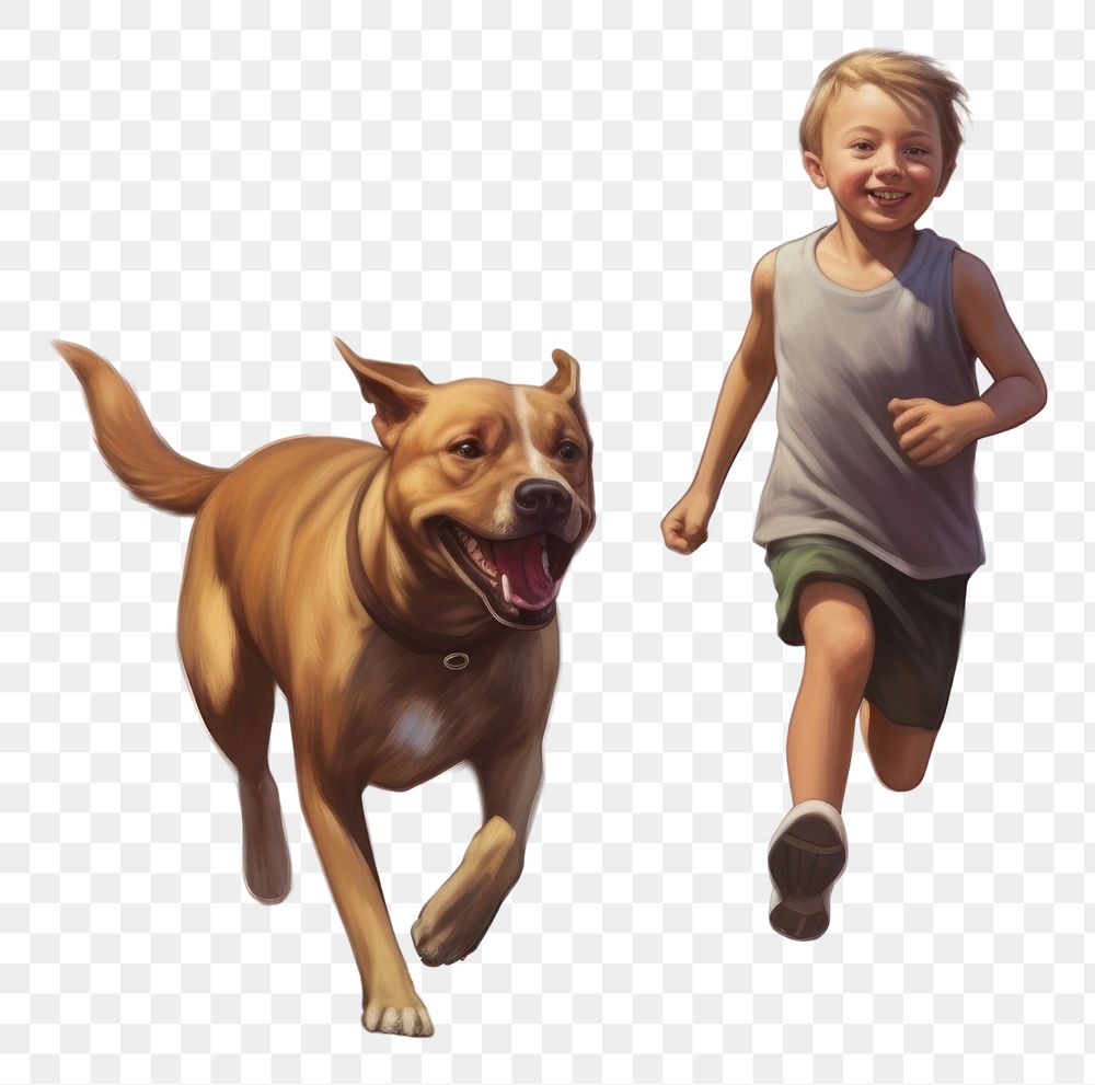 PNG Running with dog mammal animal pet.