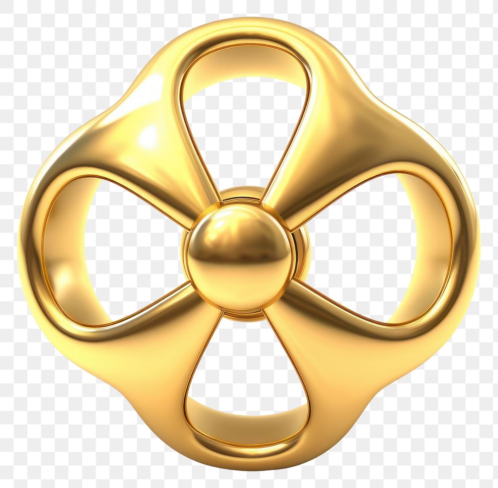 PNG  Nuclear symbol gold jewelry shiny.