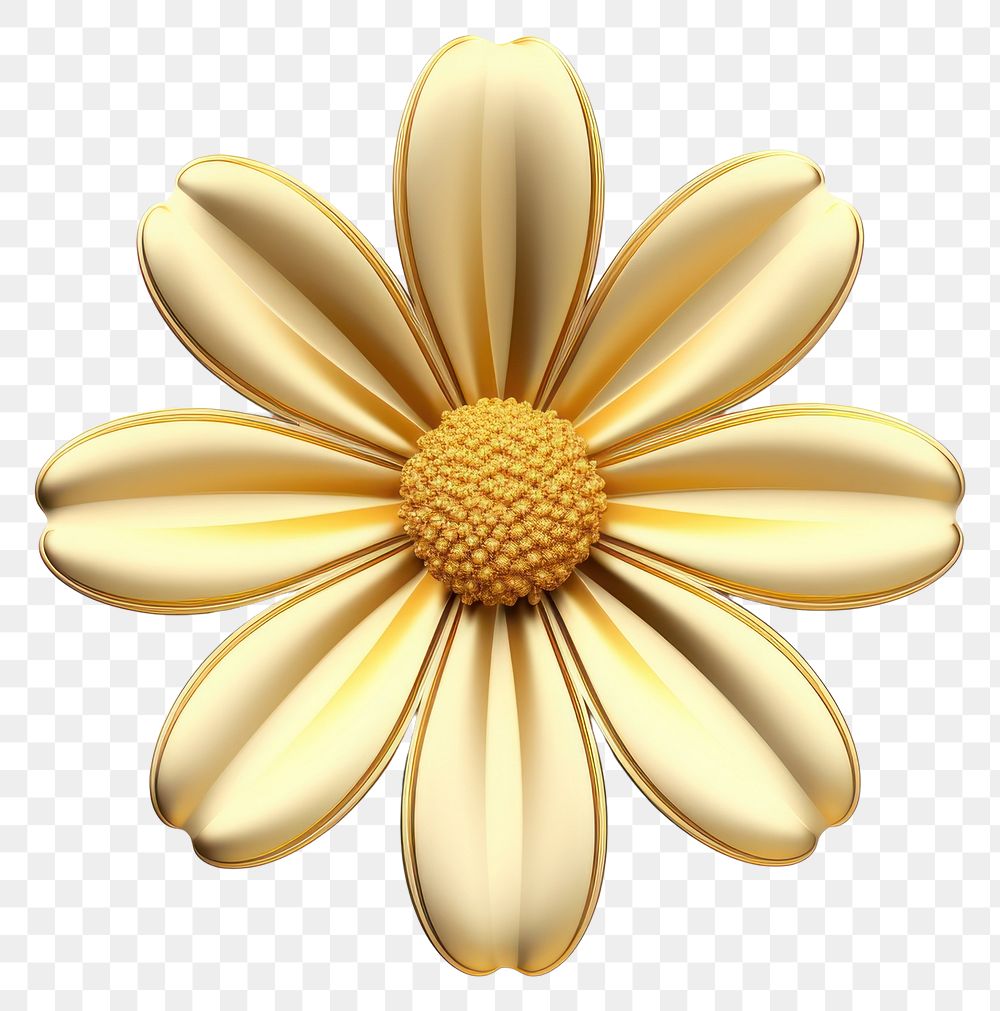 PNG  Daisy flower icon gold jewelry brooch.