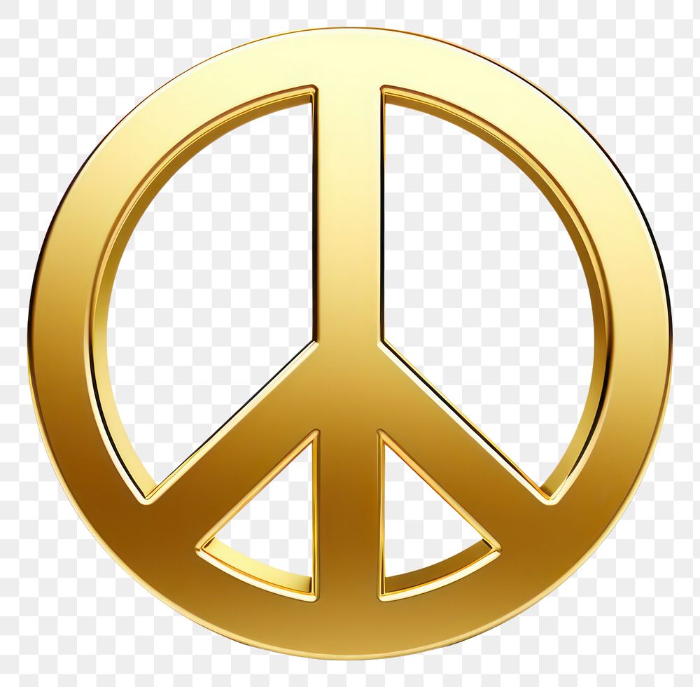 PNG  Peace icon gold symbol logo.