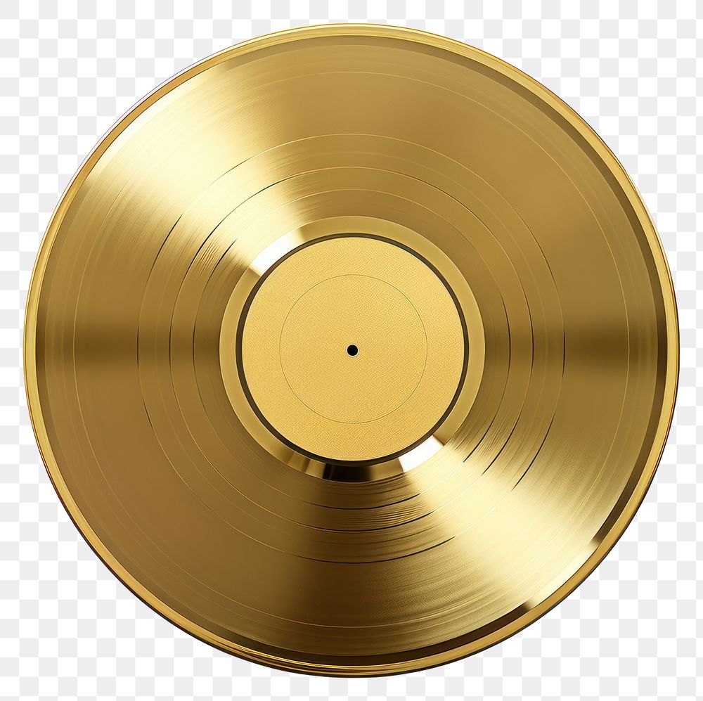 PNG  Vinly gold white background gramophone