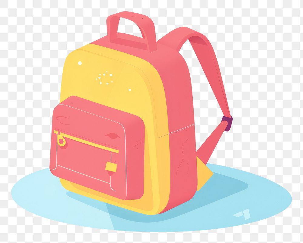 PNGStudent bag backpack cartoon yellow.