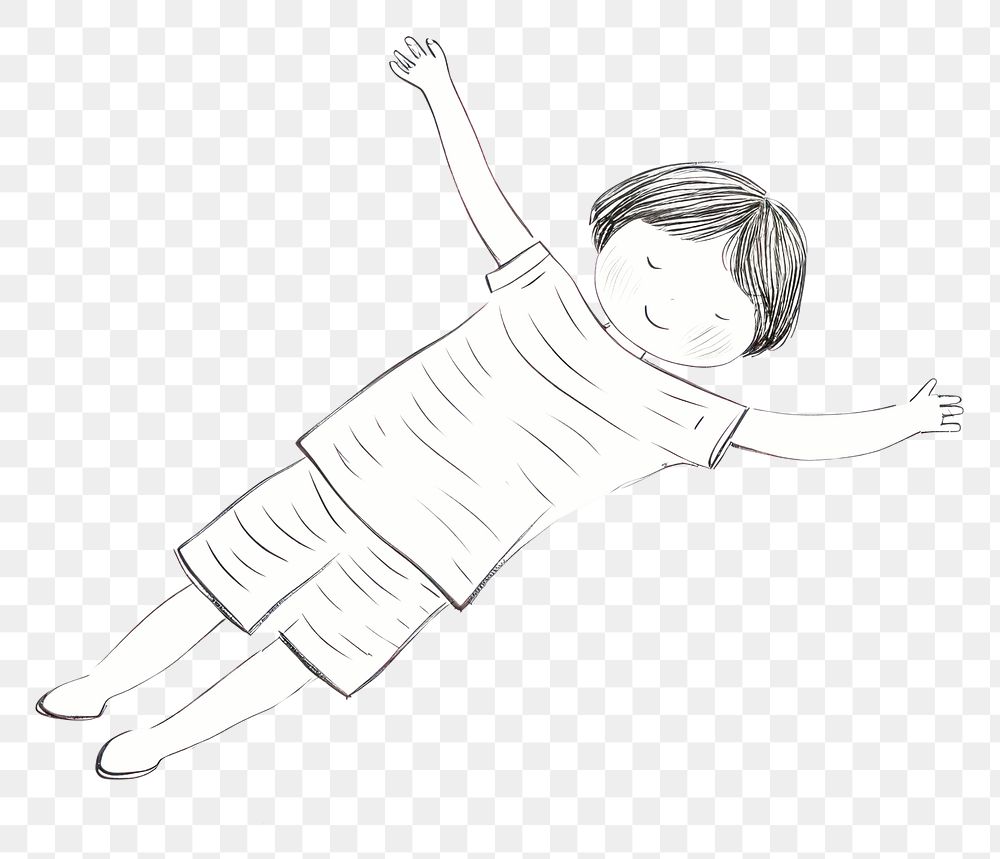 PNG Hand-drawn illustration toddler sleeping drawing sketch adult.