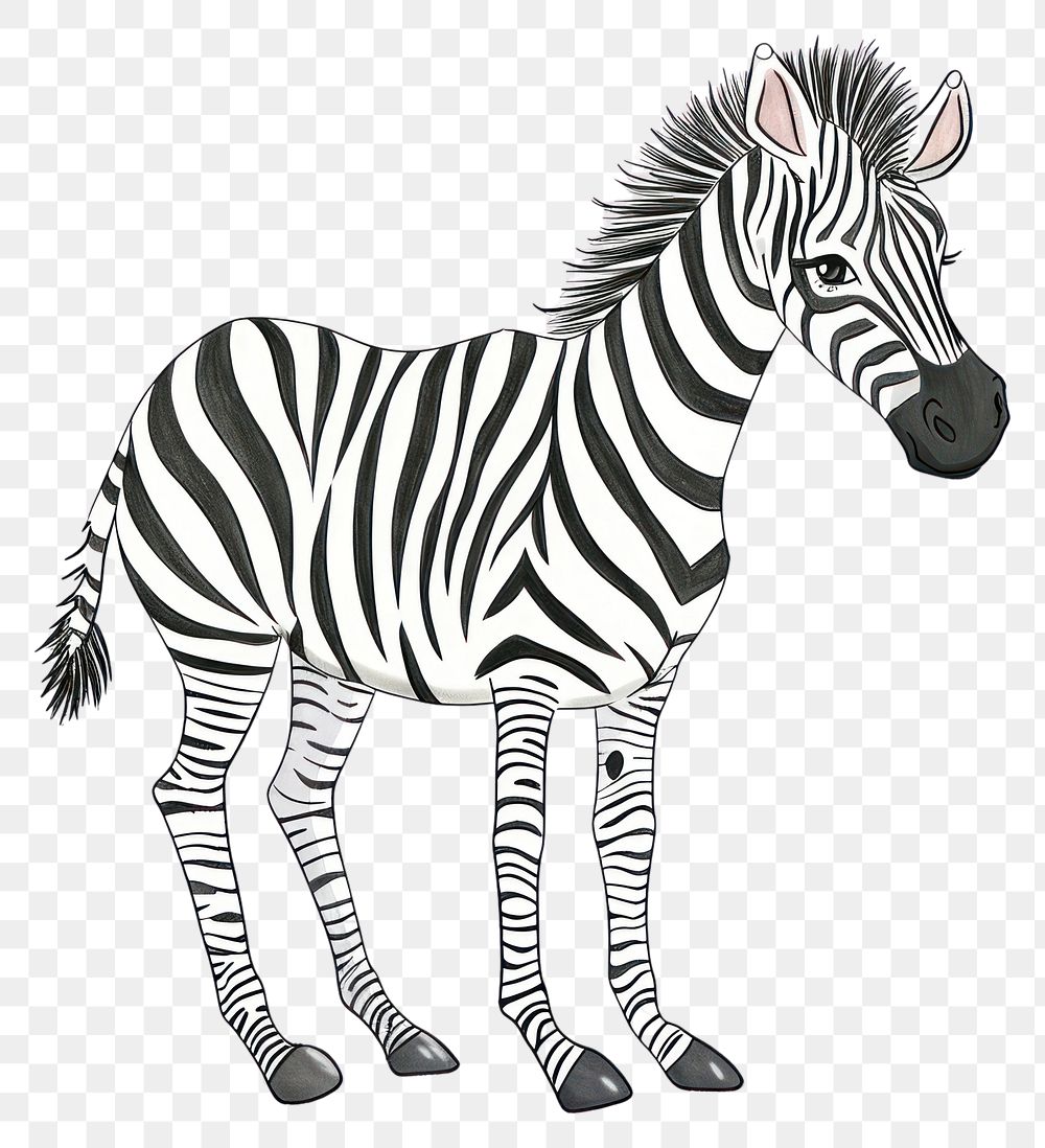 PNG Wildlife mammal zebra standing.