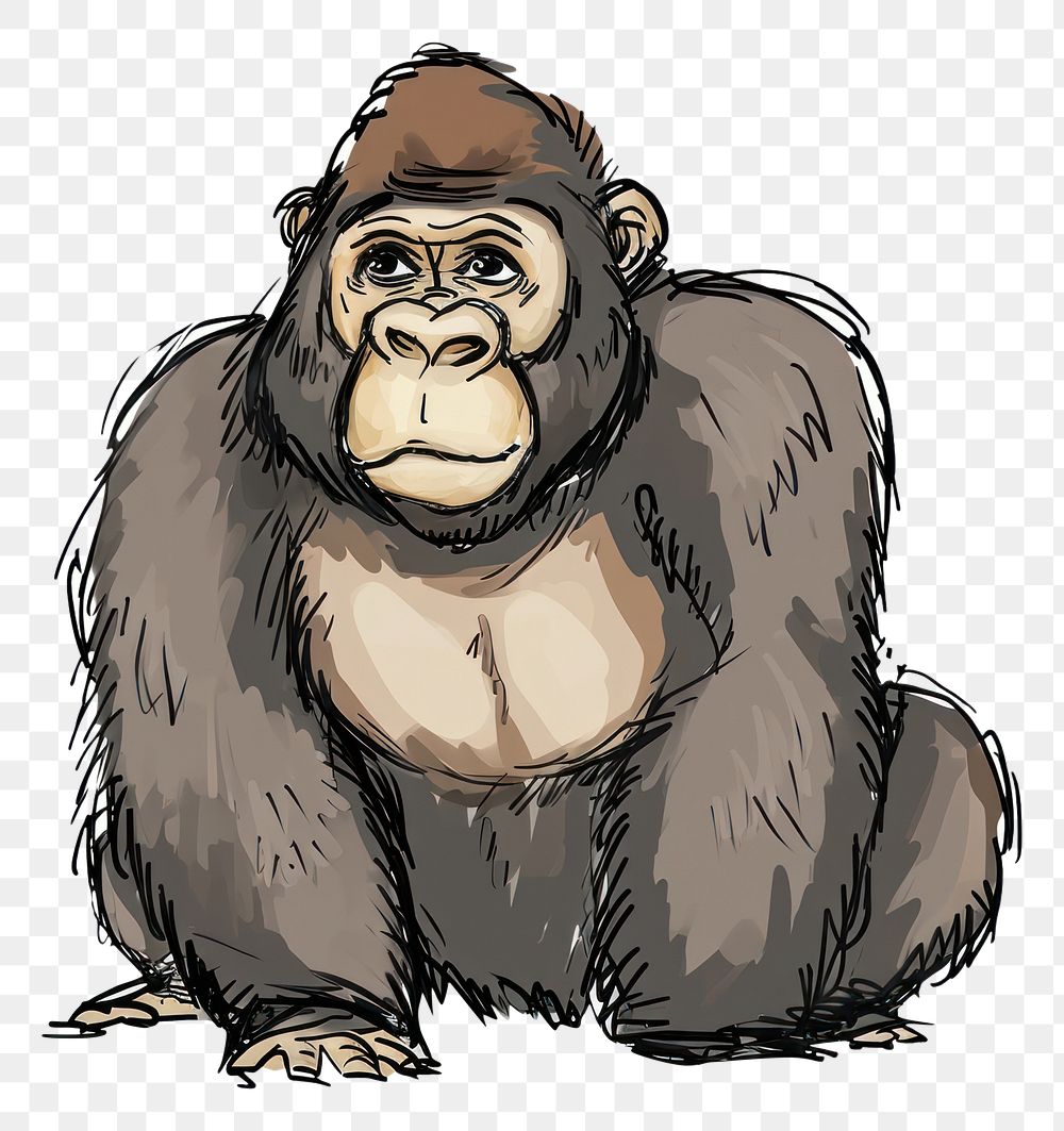 PNG Gorilla mammal nature ape.