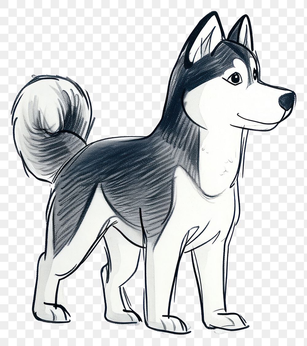 PNG Drawing mammal sketch dog.