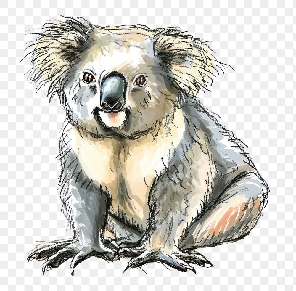 PNG Drawing mammal sketch koala.