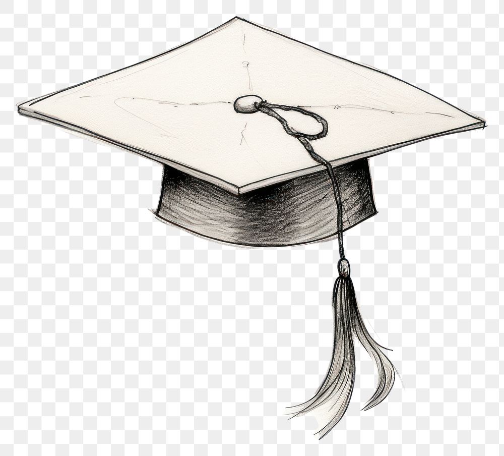 PNG  Graduation hat sketch drawing text. AI generated Image by rawpixel.