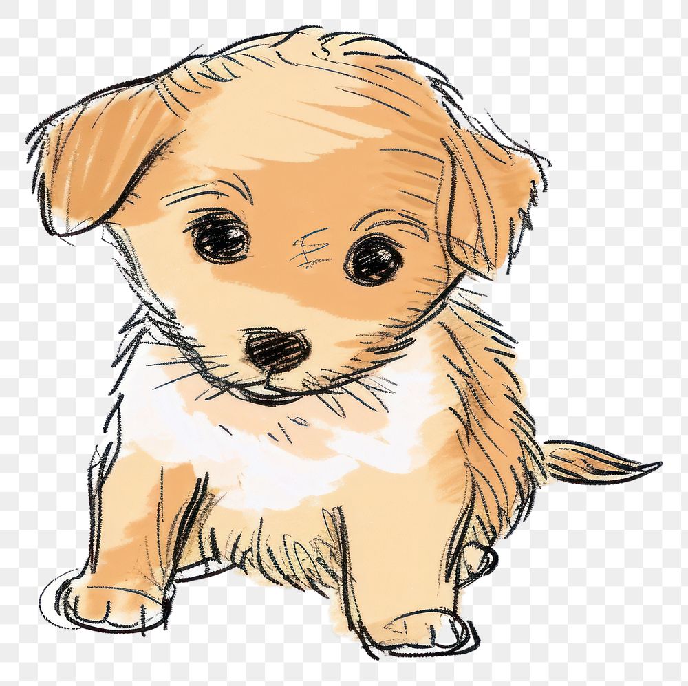 PNG Drawing mammal sketch puppy.