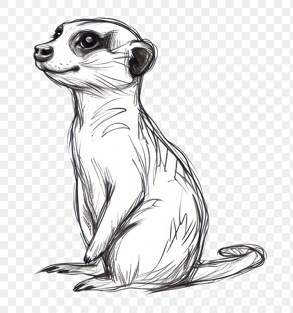 PNG Meerkat drawing mammal sketch.
