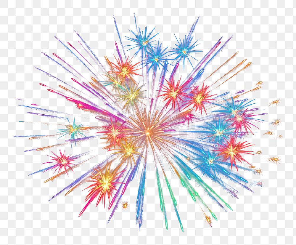 PNG  Colorful firework fireworks night black background. AI generated Image by rawpixel.
