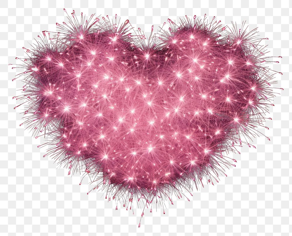 PNG  Fireworks outdoors shape heart. AI generated Image by rawpixel.