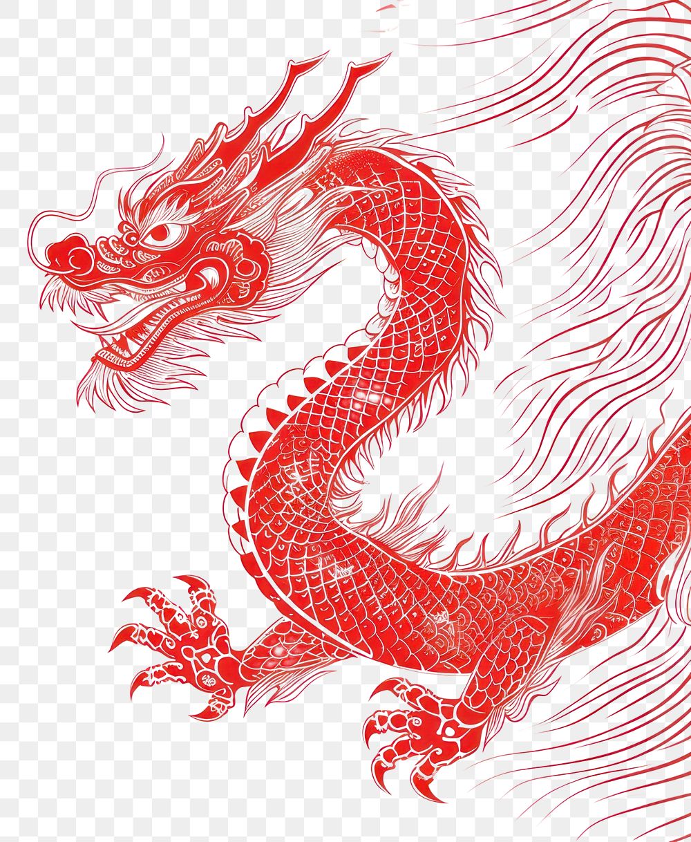 PNG  Chinese dragon line creativity copy space