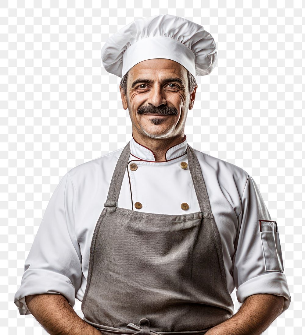 PNG  Chef with apron adult copy space happiness.