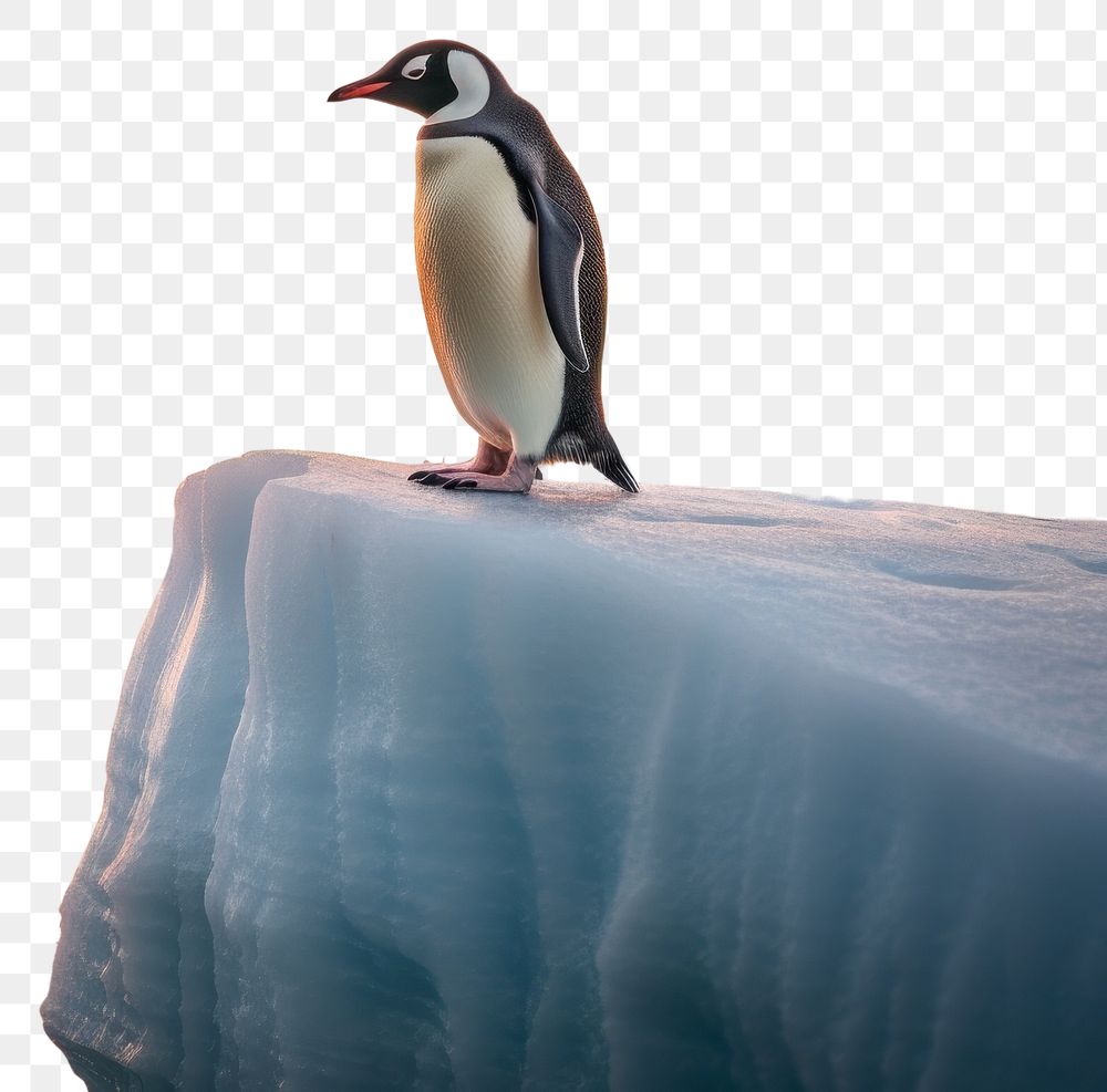 PNG  A penguin standing on melting ice berg outdoors nature animal. AI generated Image by rawpixel.
