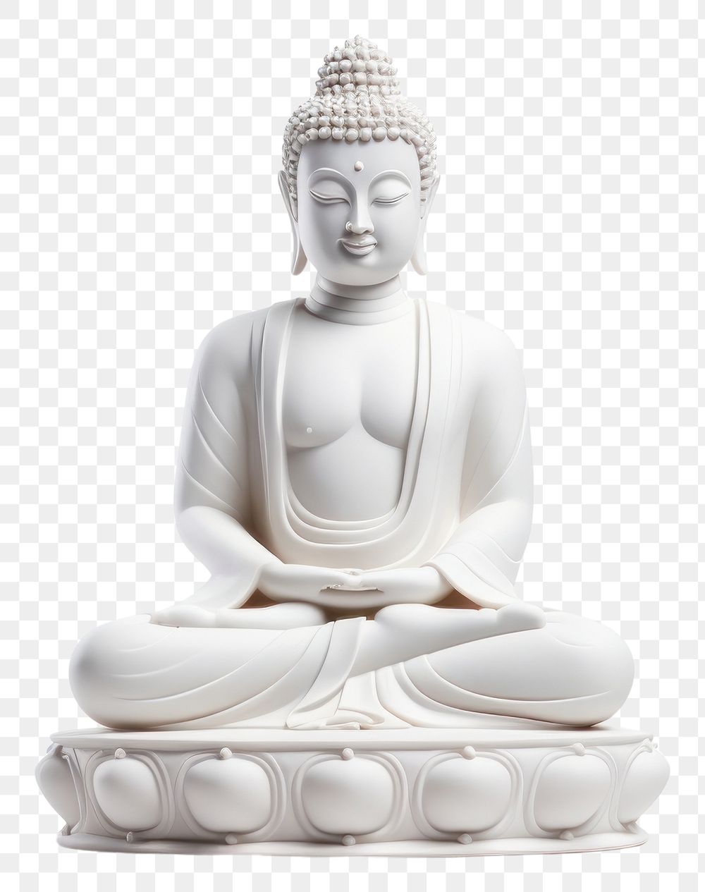PNG  Buddha statue white white background representation. AI generated Image by rawpixel.