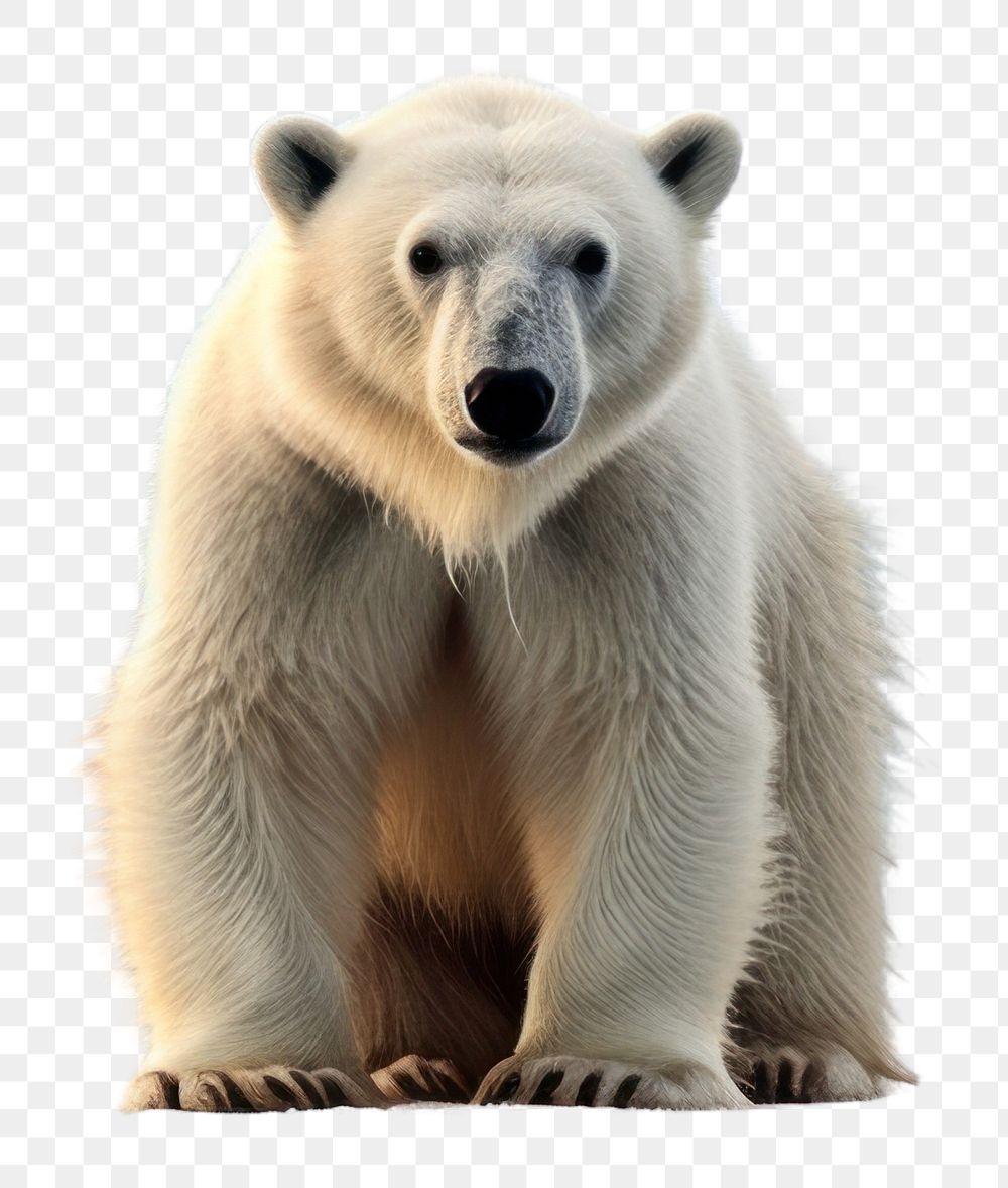 PNG  Polar bear standing on melting ice berg wildlife outdoors nature. AI generated Image by rawpixel.