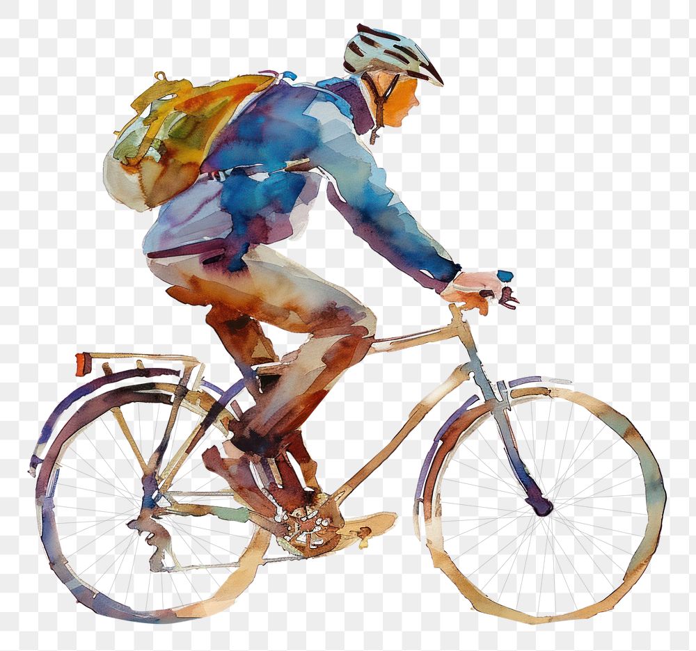 PNG  Man riding bicycle vehicle cycling helmet.