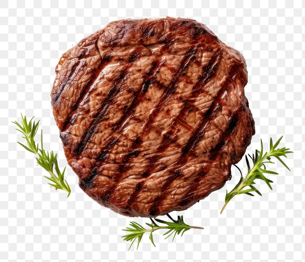 PNG Grilled hamburger meat steak food beef. AI generated Image by rawpixel.