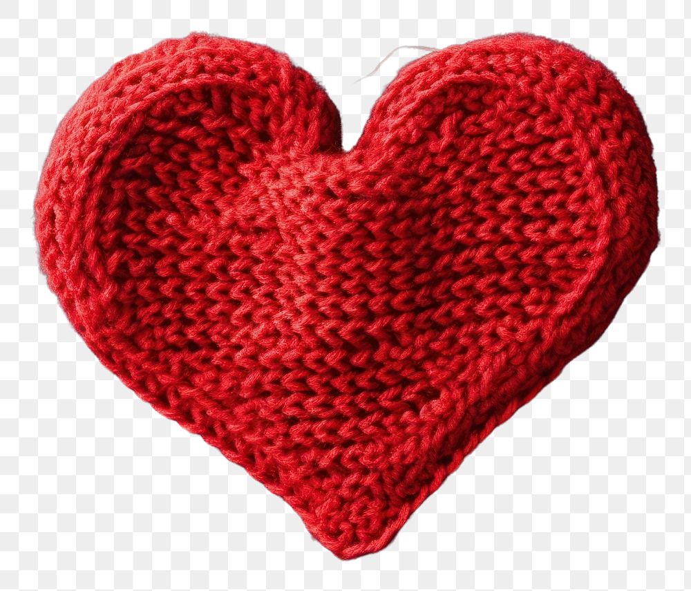 PNG Red knit heart on denim fabric texture creativity material crochet. AI generated Image by rawpixel.