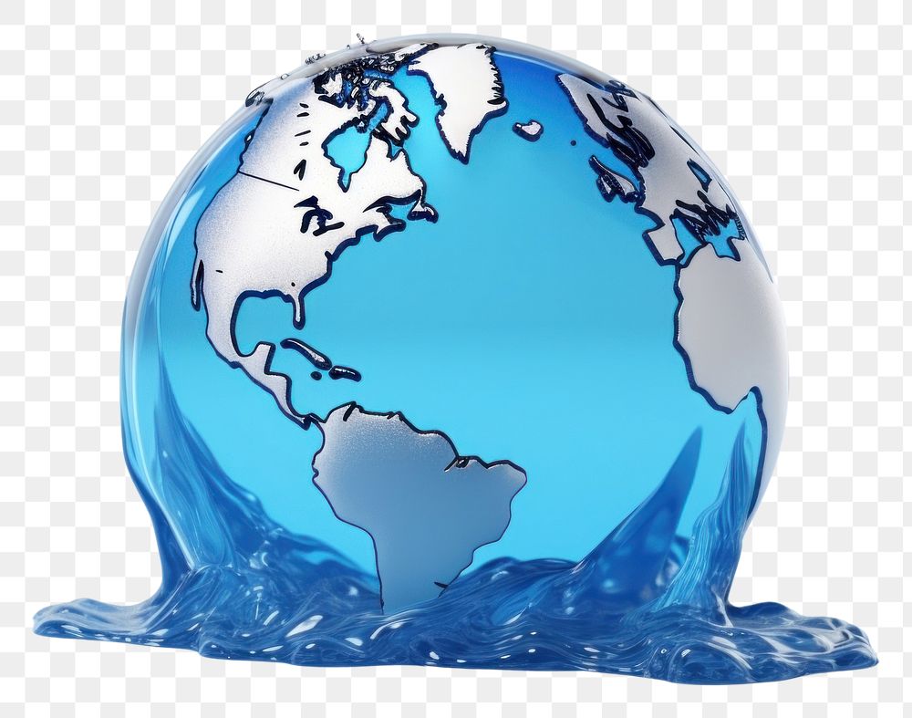 PNG Melting earth sphere planet globe.