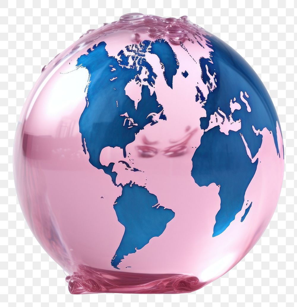 PNG Melting earth sphere planet globe.