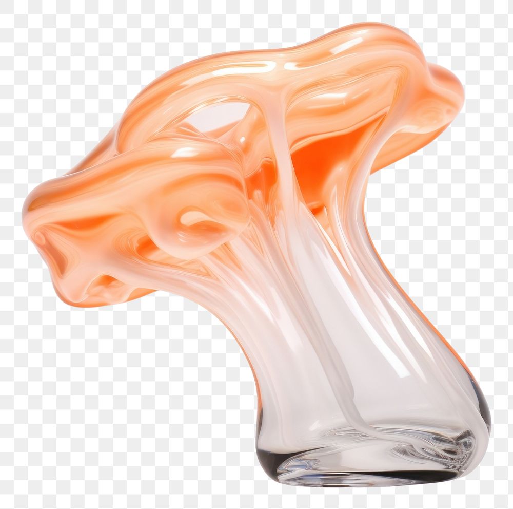 PNG Melting mushroom vase white background translucent.