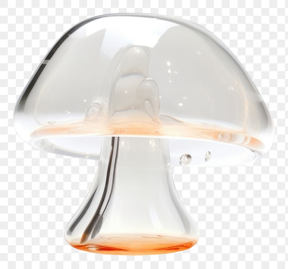 PNG Melting mushroom glass lamp white background.