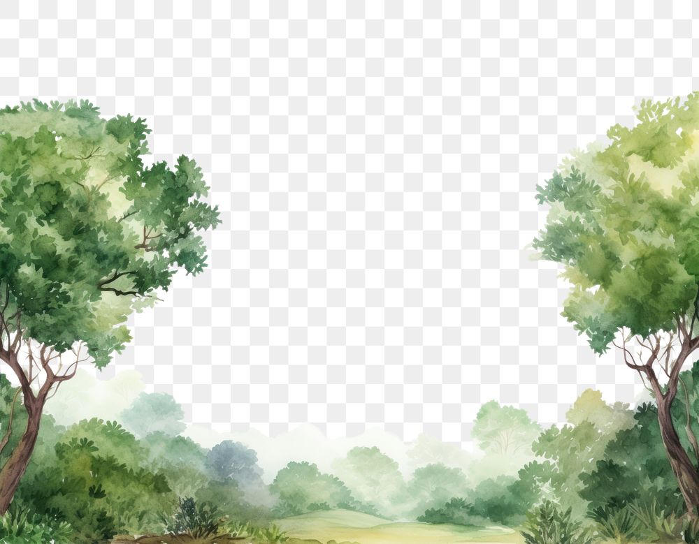 PNG Park tree landscape border outdoors painting nature.