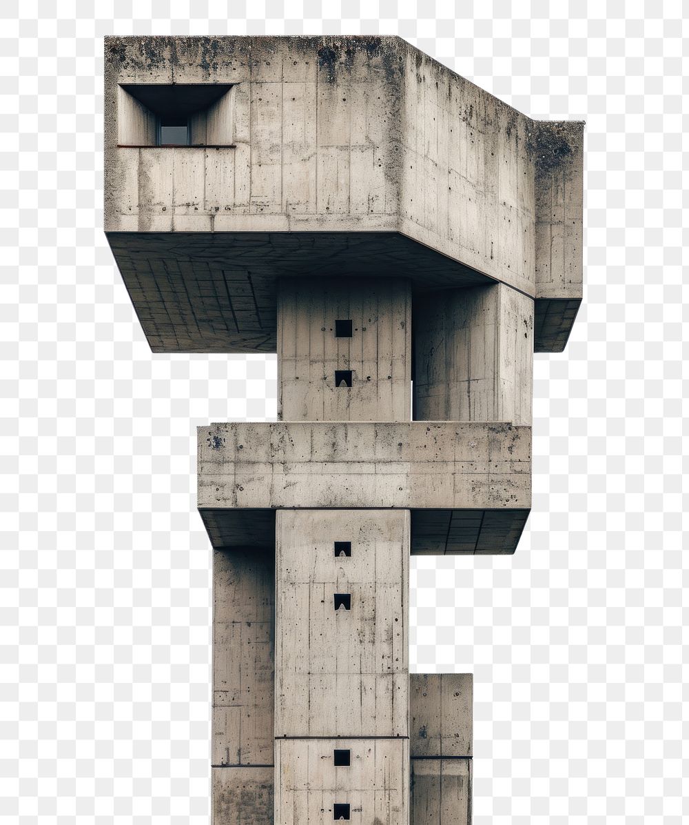 PNG  Brutalist observation tower architecture building city.