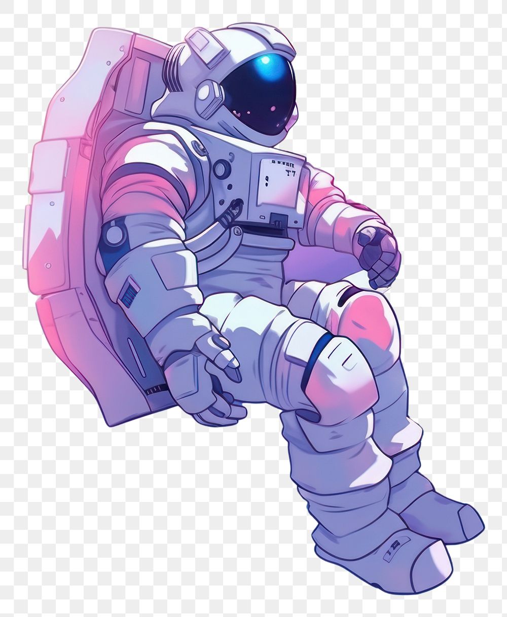 PNG  Astronaut floating on the space moon astronomy anime futuristic.