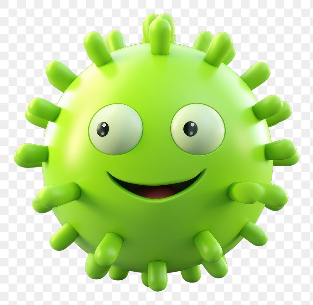 PNG Green virus icon toy protection emoticon.