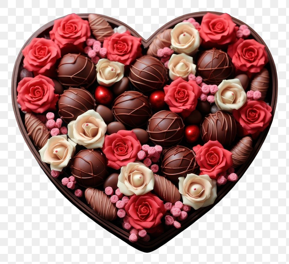 PNG Heart shaped chocolate arrangement dessert food celebration