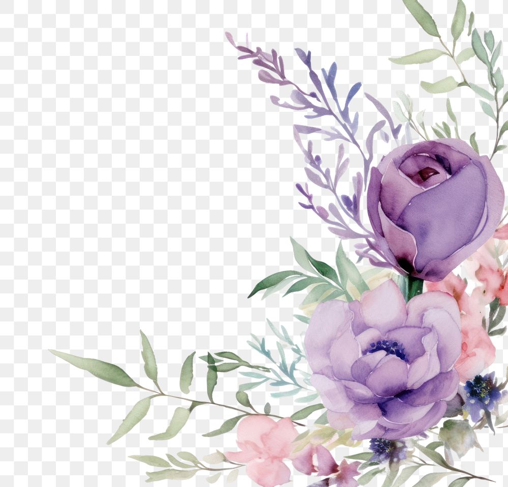 PNG Minimal purple bouquet painting pattern flower
