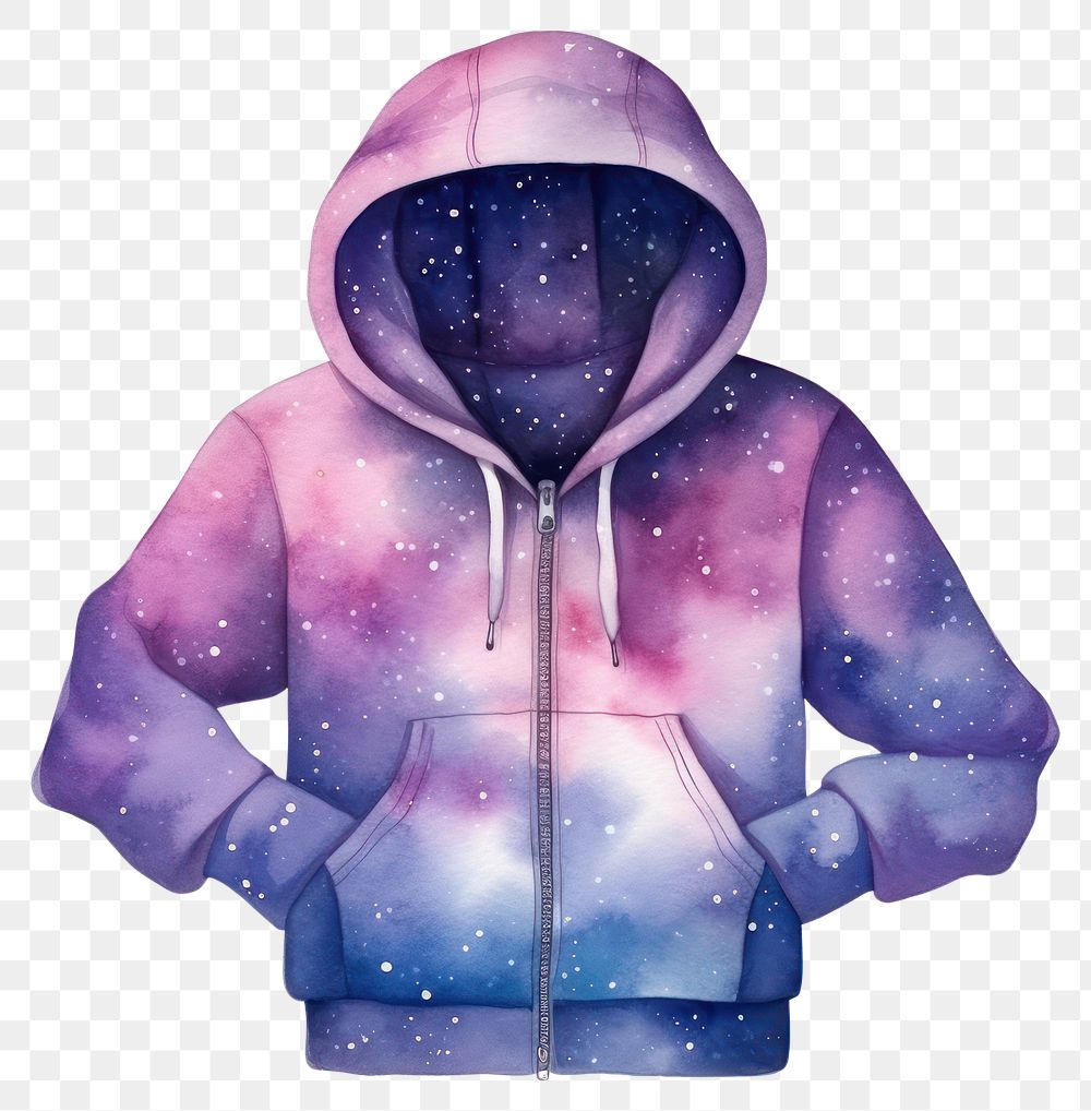 PNG Sweatshirt jacket galaxy hood.