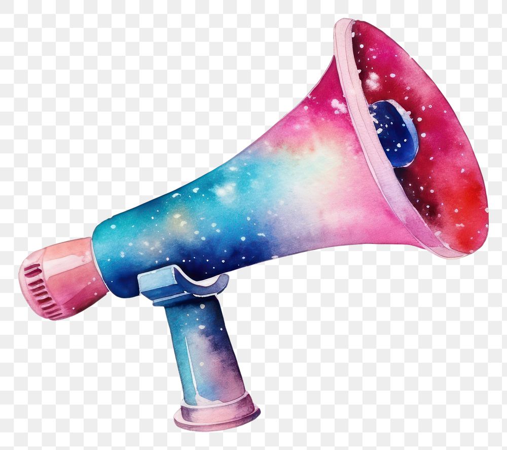 PNG  Megaphone in Watercolor style white background electronics shouting.