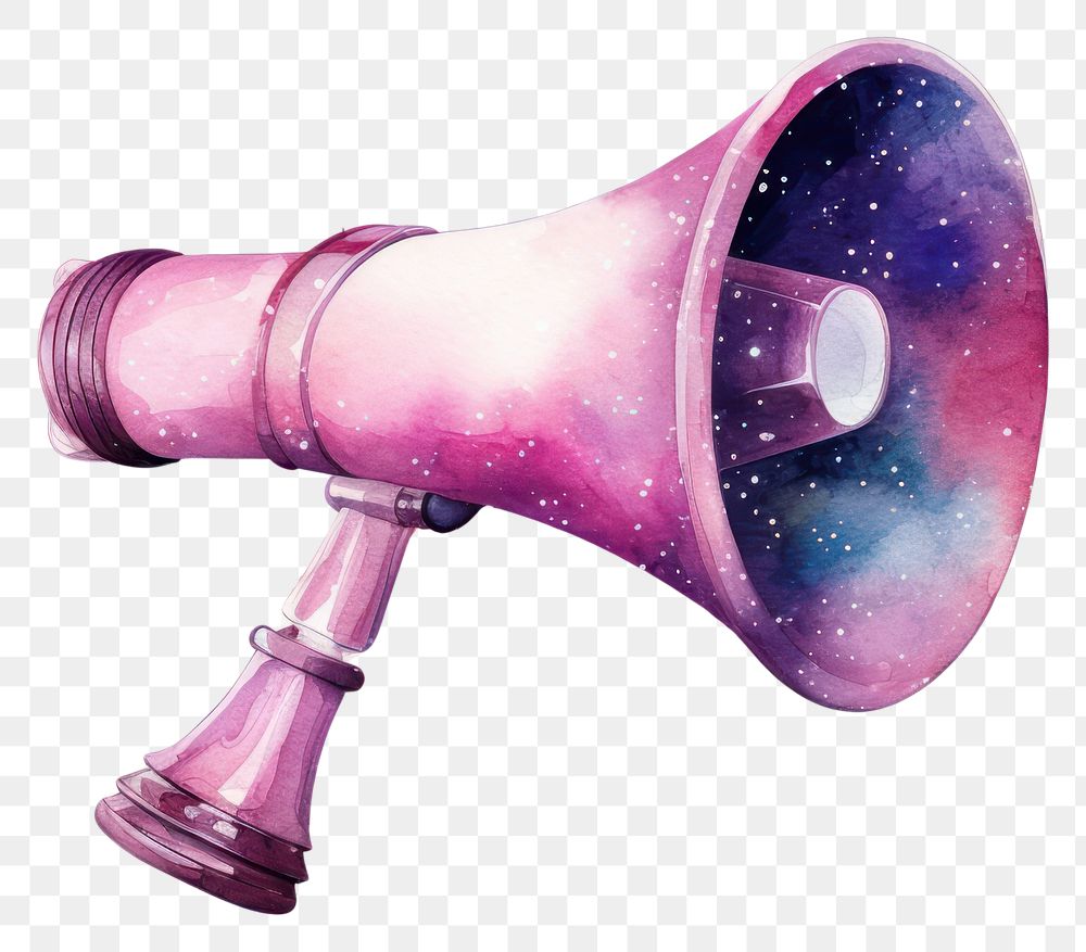PNG  Megaphone in Watercolor style white background electronics technology.