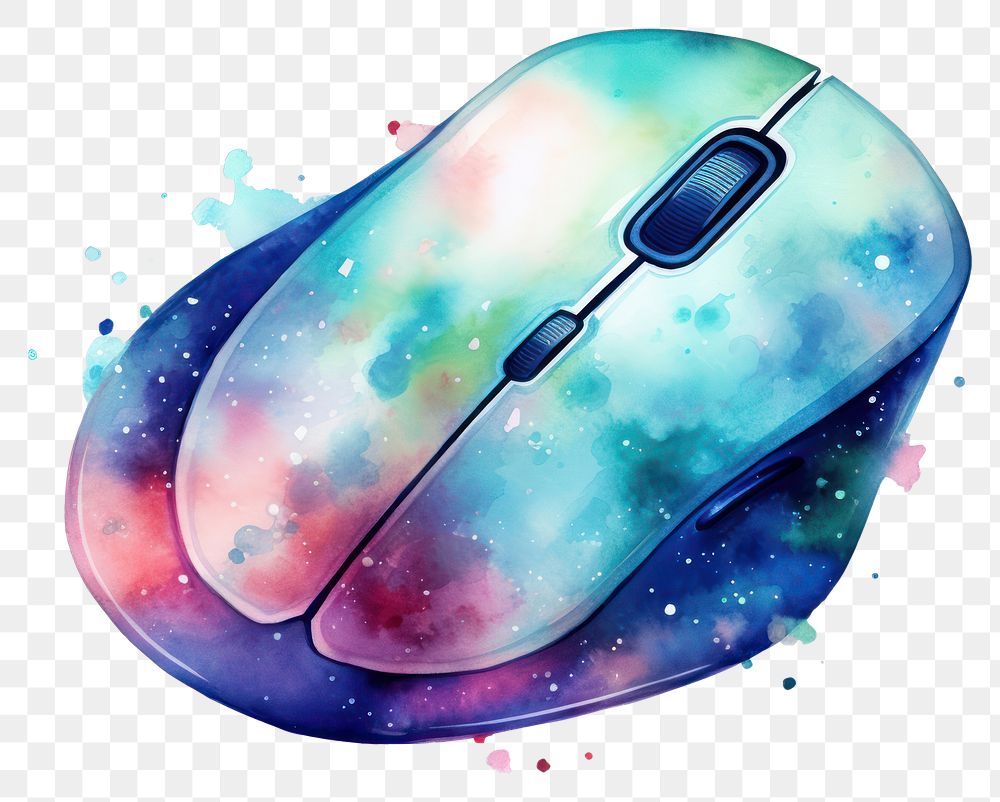 PNG Metaverse in Watercolor style computer mouse white background.