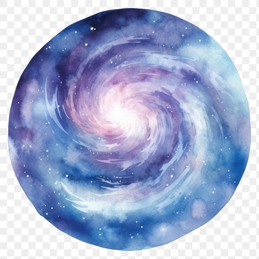 PNG Metaverse in Watercolor style astronomy universe galaxy.