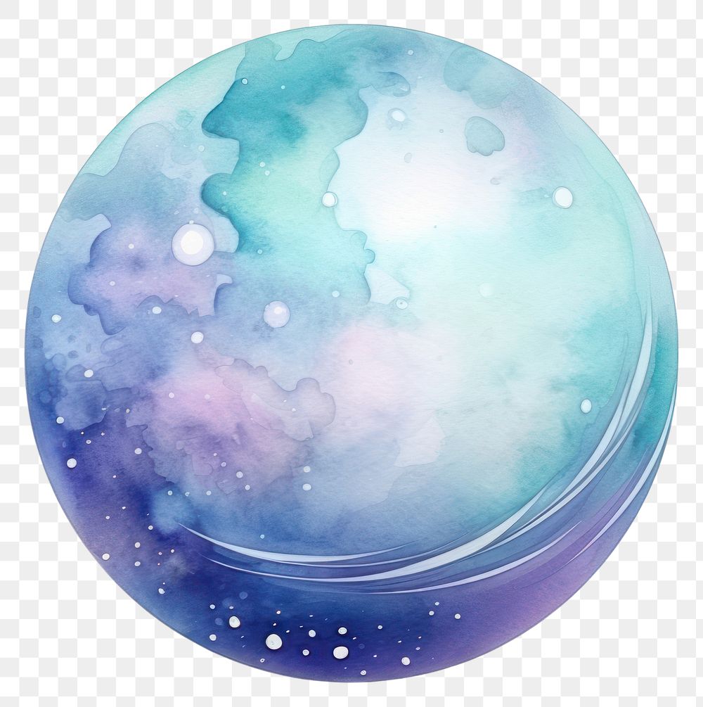 PNG Metaverse in Watercolor style astronomy sphere planet.